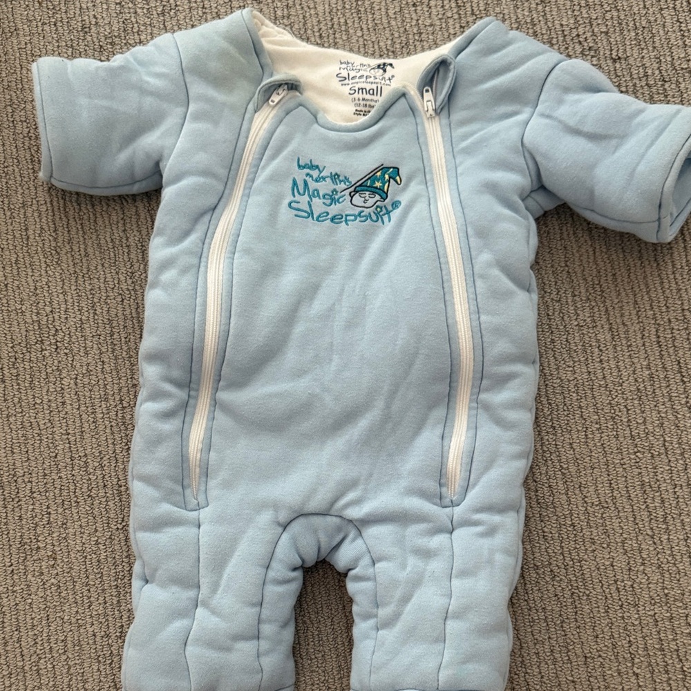 Baby Magic Sleepsuit Quilted One-Piece in Light Blue